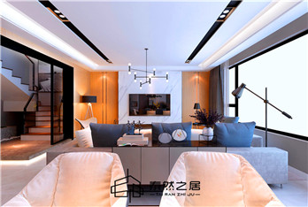 银川阅海壹号院142㎡叠层装修效果图|现代简约风格