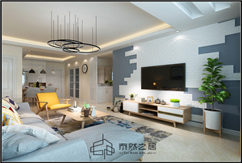 银川香榭丽舍88㎡装修效果图|北欧风格