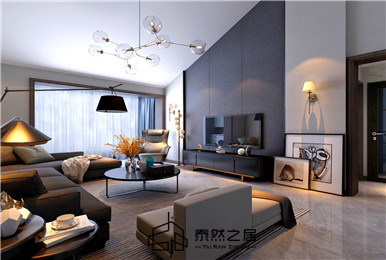 银川澳海熙园95㎡装修效果图|现代简约风格