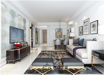 银川京能凤凰尚筑115㎡装修效果图|现代简约风格