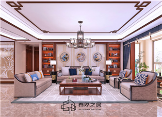 银川中房玺云台180㎡装修效果图|中式风格