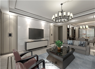 银川世茂悦海168㎡装修效果图|新中式风格