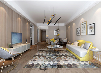 银川京能凤凰尚筑110㎡装修效果图|现代简约风格