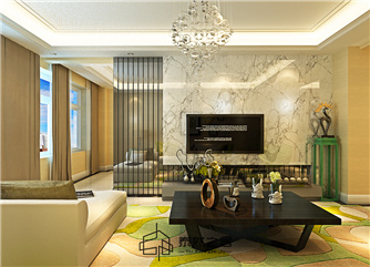 银川御景湖城107㎡装修效果图|现代简约风格