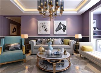 銀川濱河壹號(hào)140㎡裝修效果圖|美式輕奢風(fēng)格