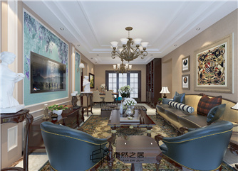 銀川中海悅府129㎡裝修效果圖|美式風(fēng)格