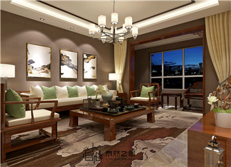 银川建发兴洲花园110㎡装修效果图|新中式风格