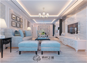 銀川綠地鳳凰城124㎡裝修效果圖|簡(jiǎn)歐風(fēng)格