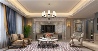 銀川興慶天山熙湖151㎡裝修效果圖|美式輕奢風(fēng)格