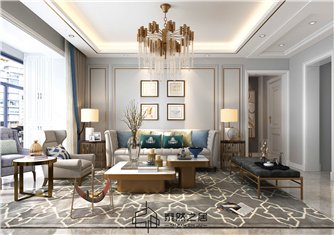 銀川民生城市花園137㎡裝修效果圖|美式輕奢風(fēng)格